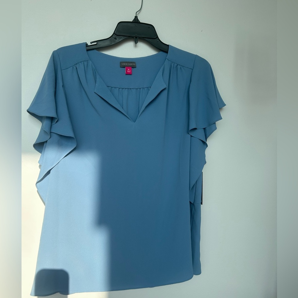 Vince Camuto Flutter Short Sleeve Blouse NWT
